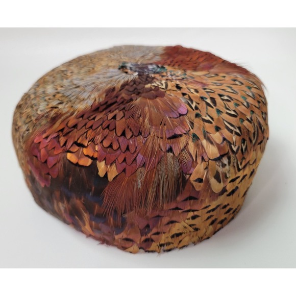 Vintage Mid Century Feather Pillbox Hat - Picture 3 of 6